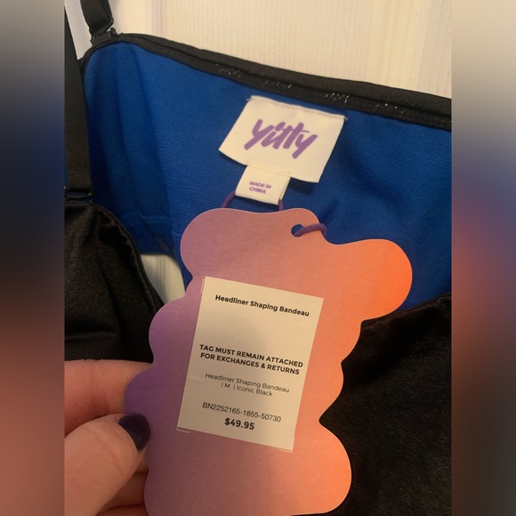 Yitty Headliner black bandeau bra w straps M NWT - Picture 4 of 7